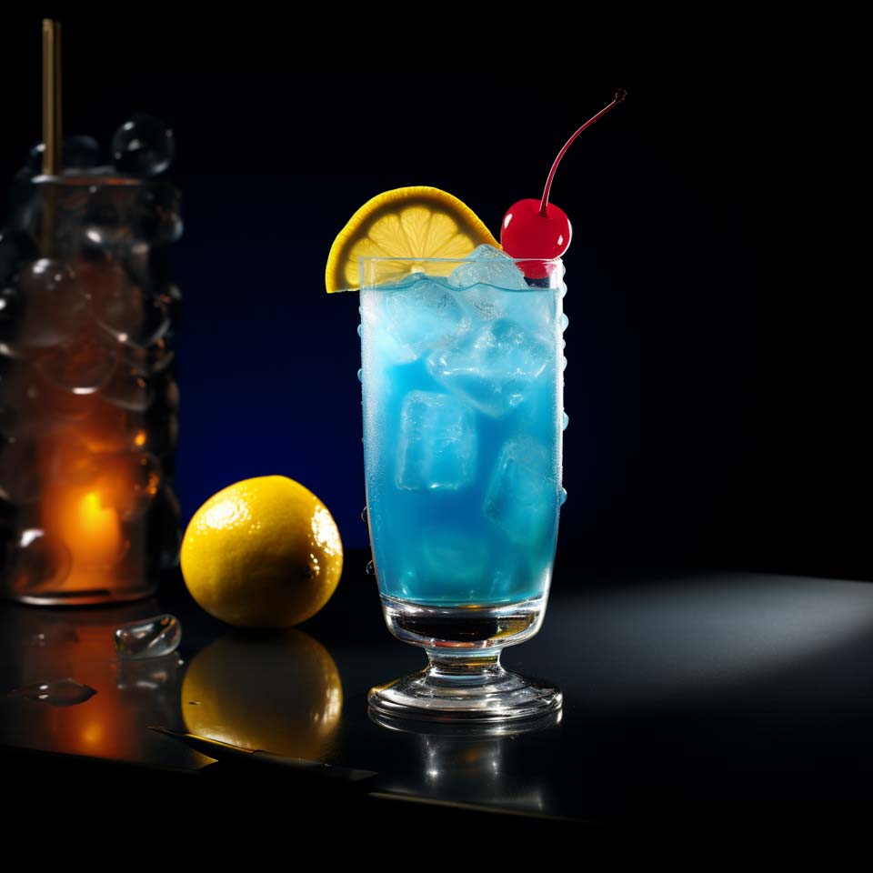 Ein Blue Lagoon Cocktail aus den 1970ern.
