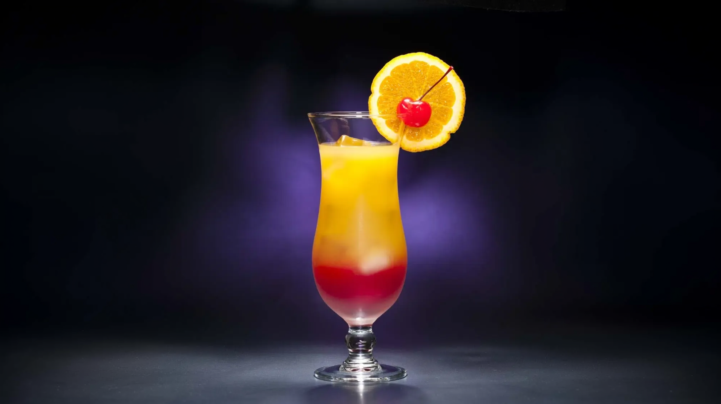 Ein Tequila Sunrise Cocktail mit Tequila, Orangensaft und Grenadine. Quelle: Fotolia.com © 3532studio