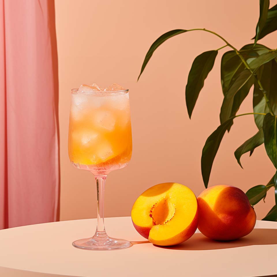 Ein Lillet Rosé White Peach Cocktail.