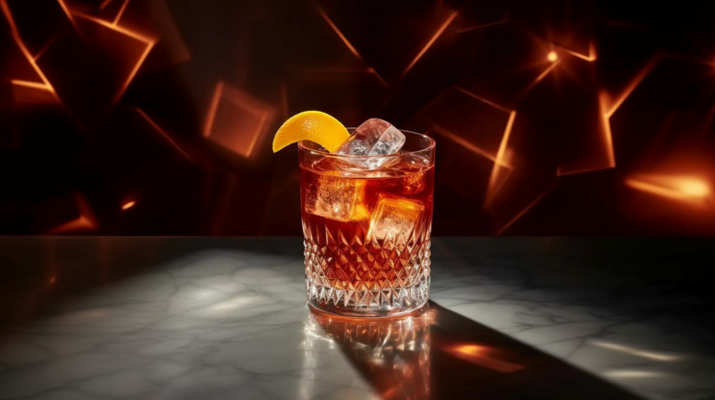 Ein Negroni Sbagliato mit Campari, Wermut und Prosecco.