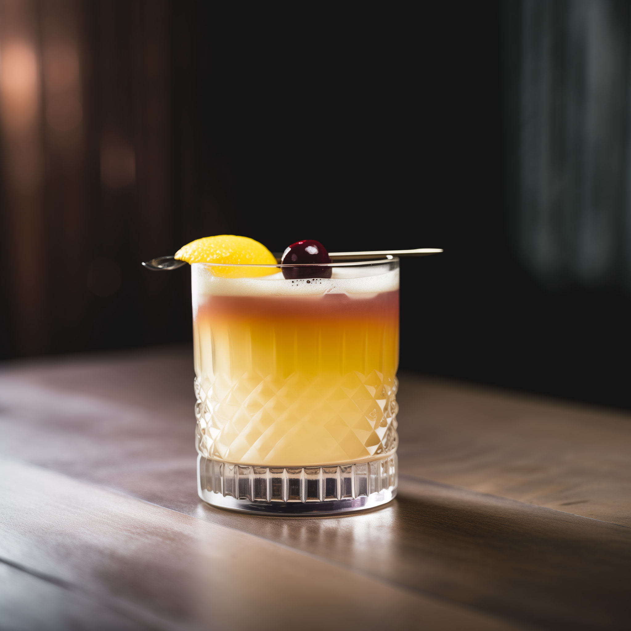 Ein New York Sour - ein Whiskey Sour mit Rotwein.