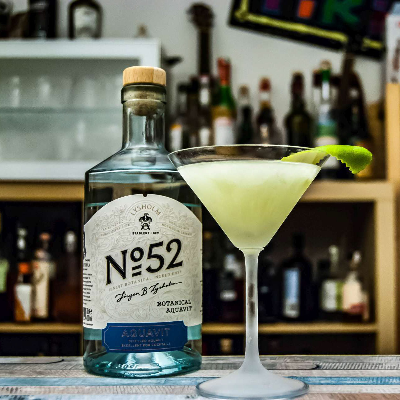 Der Lysholm No. 52 Aquavit im Ultima Ord Cocktail, einem Twist auf den Last Word.