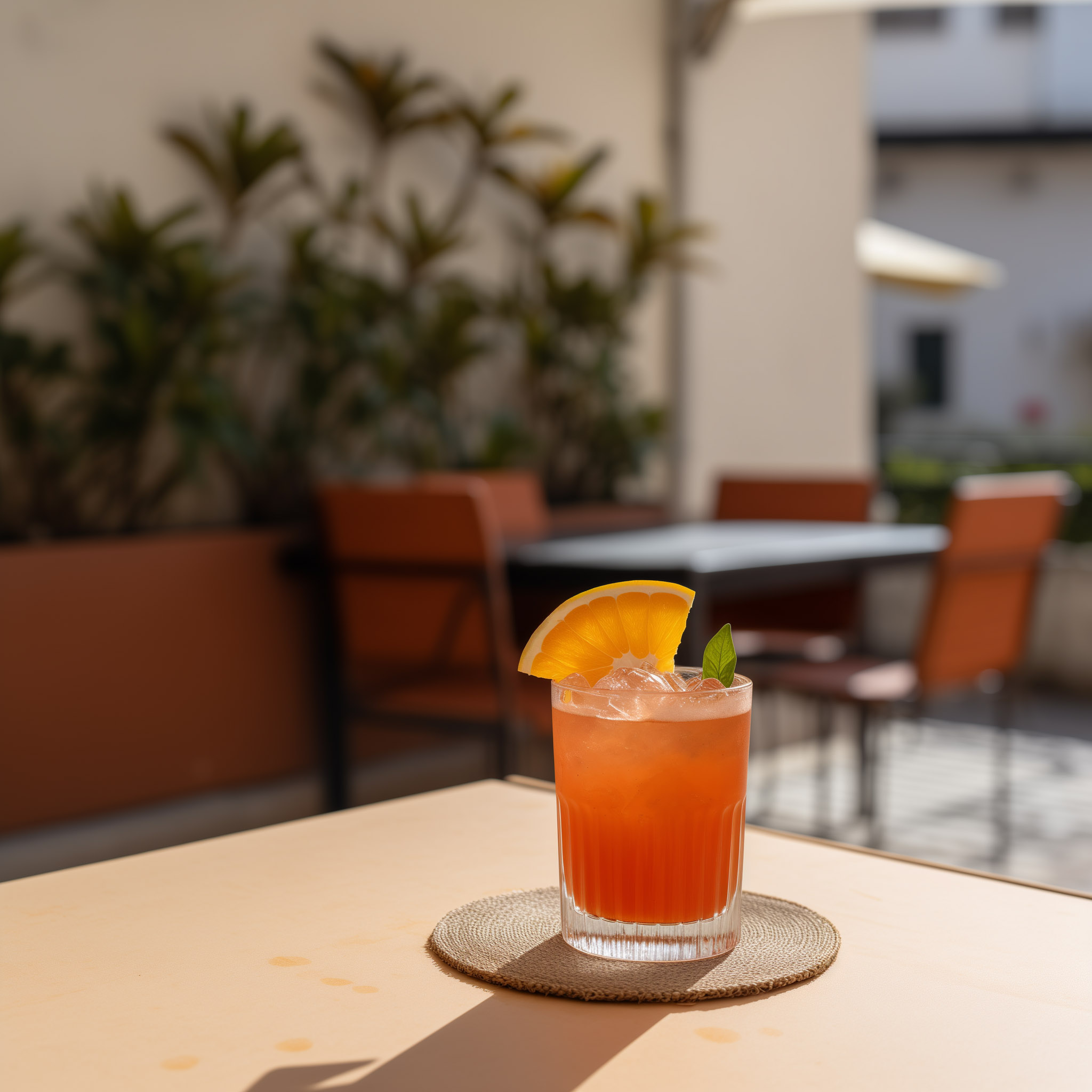 Ein Campari Orange Cocktail aus Campari und Orangensaft.