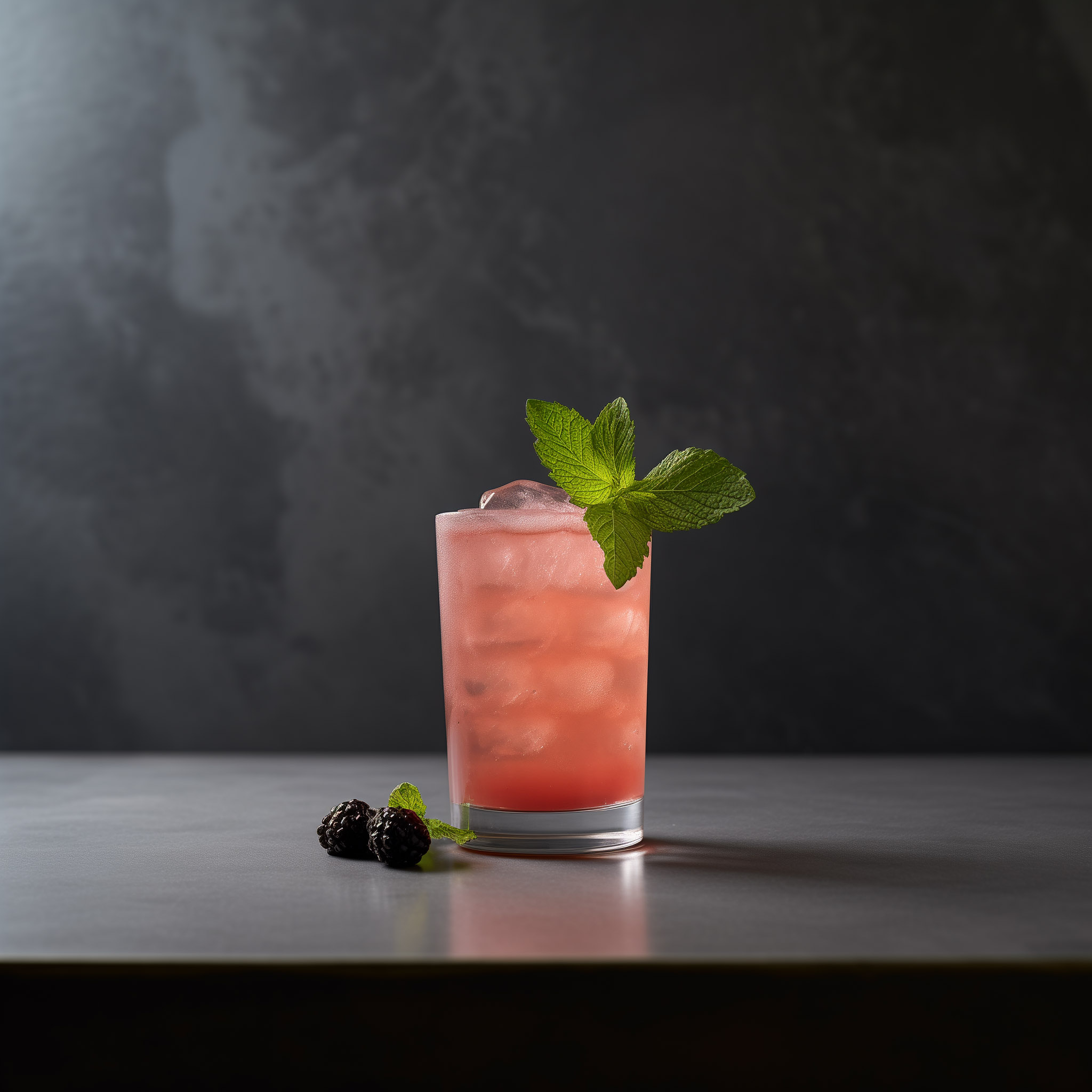 Ein Blackberry Bourbon Smash Cocktail aus Minze, Brombeeren und Bourbon Whiskey.
