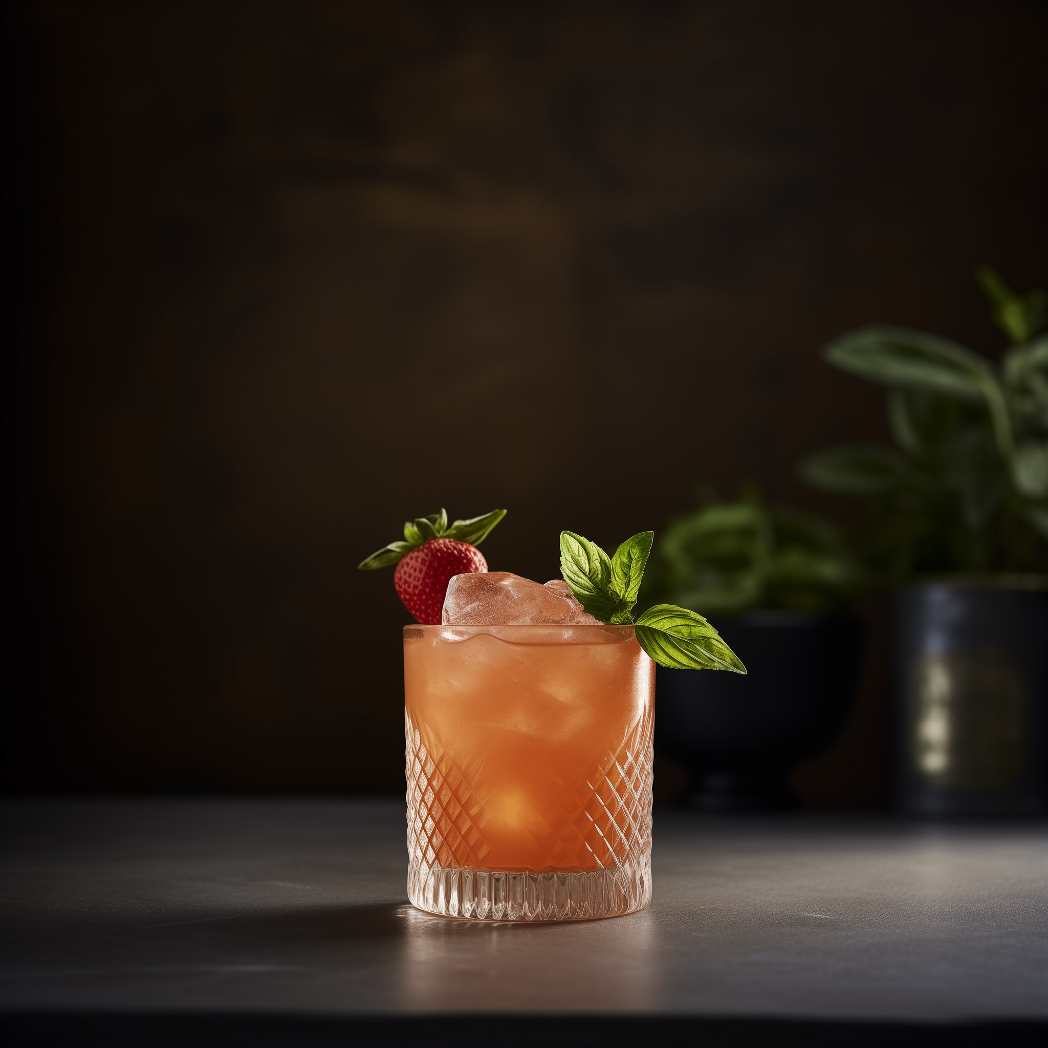 Ein Strawberry Basil Smash Cocktail mit Wodka.