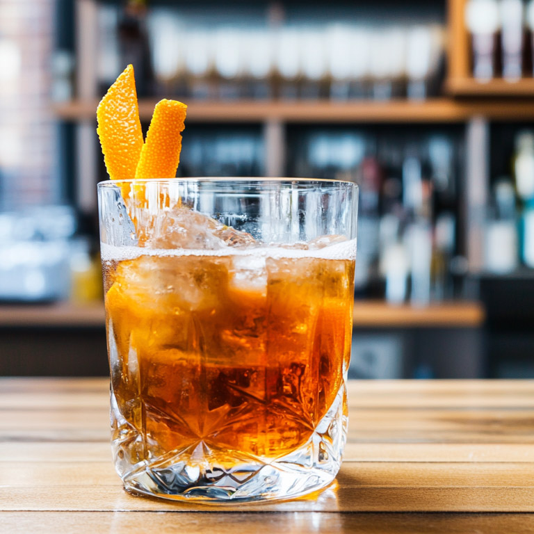 Ein Flannel Shirt Cocktail nach Jeffrey Morgenthaler.