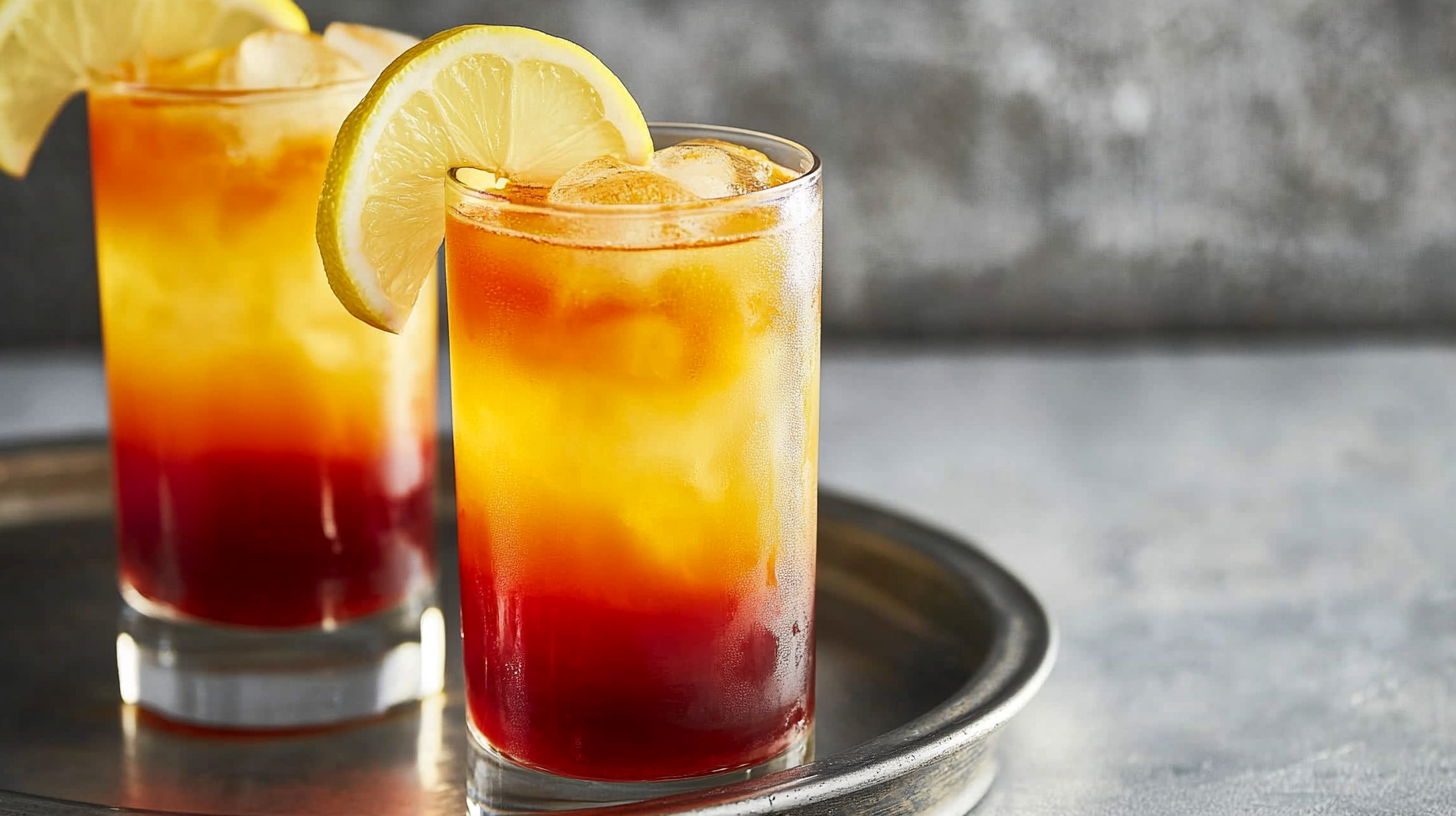 Der Touchdown Cocktail mit Wodka, Maracujasaft, Zitronensaft und Apricot Brandy.