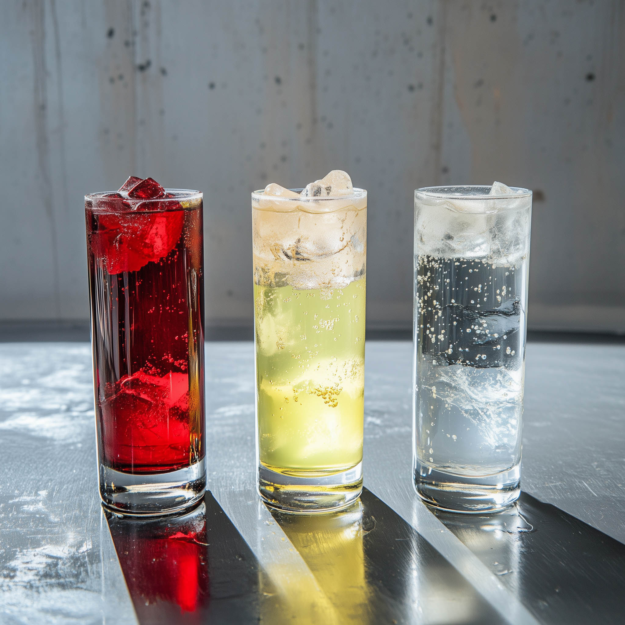 Drei verschiedene Arten Soda & Vermouth.