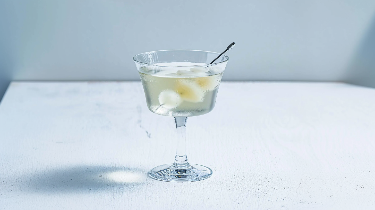 Der Gibson Martini mit Silberzwiebeln.